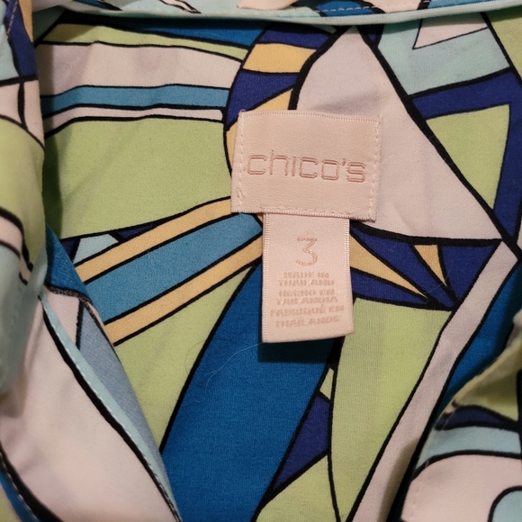 Chicos Size 3 Muliticolor Button Blouse - Picture 4 of 4